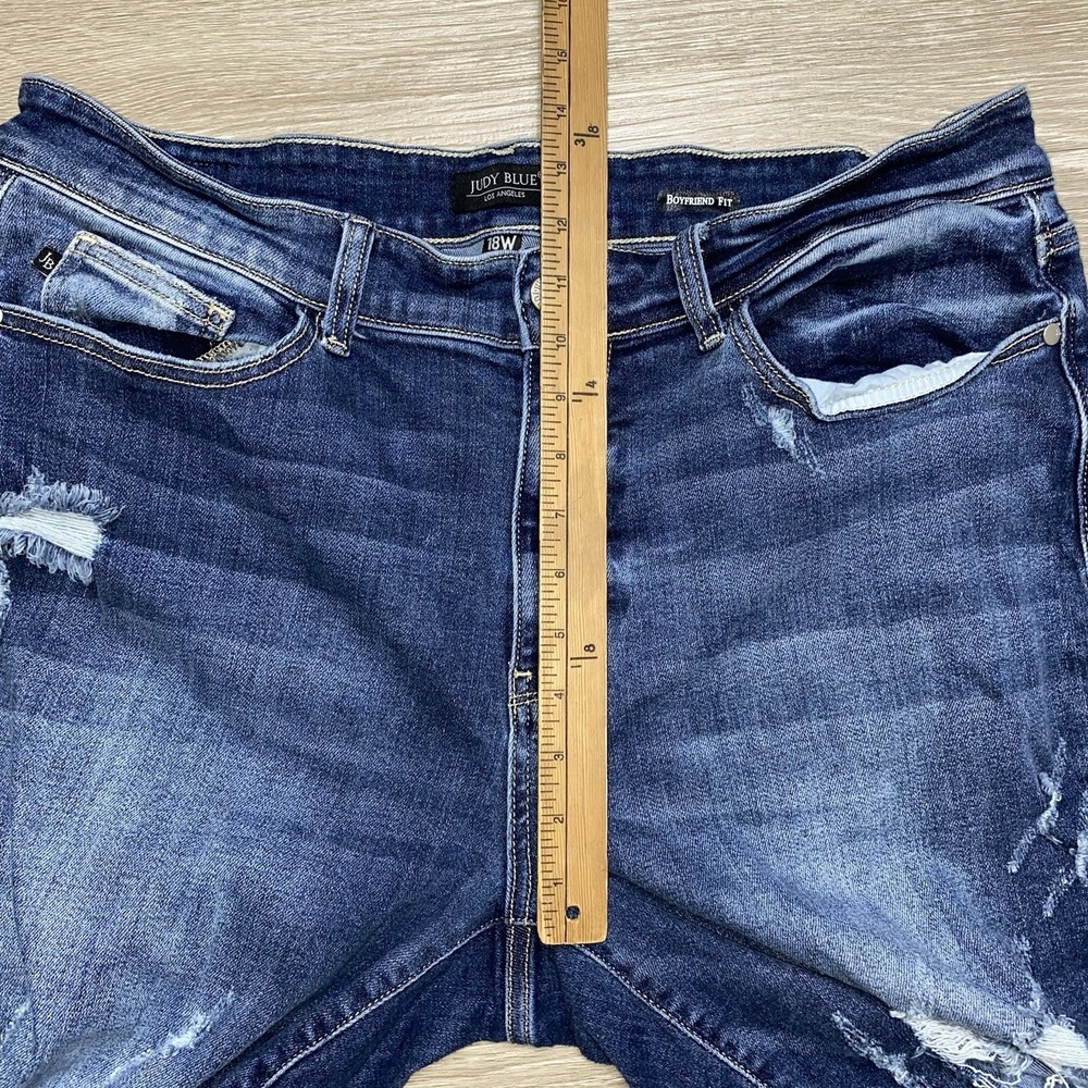 Judy Blue Los Angeles Jeans Women's 18W Blue Boyfriend Fit Distressed Stretch - Picture 8 of 8